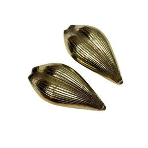 Vintage 2 Brass Ashtray Lotus Flower Petals Rare MCM Replacement Parts Leaves